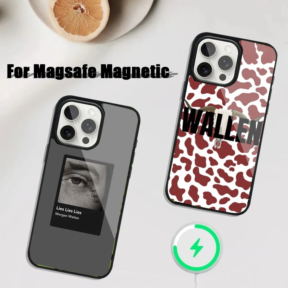 Singer M-Morgan W-Wallen Lies Phone Case For iPhone 16,15,14,13,12,11,Plus,Pro,Max Mini Magsafe Magnetic Wireless Charging