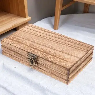 

Wooden Jewelry Box Lid Organizer Storage Case Keepsakes Watches Glasses Trinket Wood Box with Lid Jewelry Case