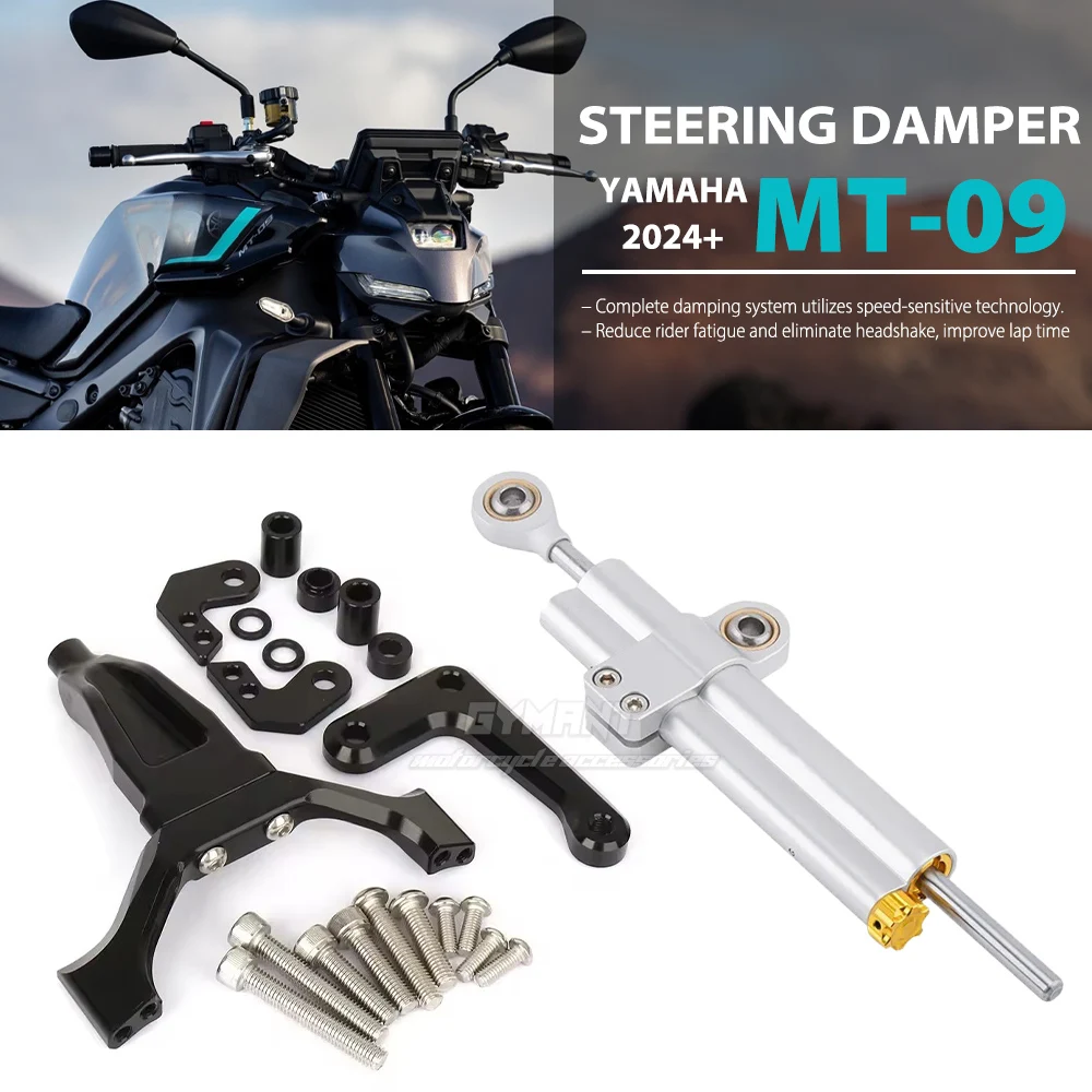 MT09 2024 Motorcycle Steering Damper Bracket Stabilizer Support For YAMAHA MT09 SP 2024 2025 Speed Wobble Safety Accessories