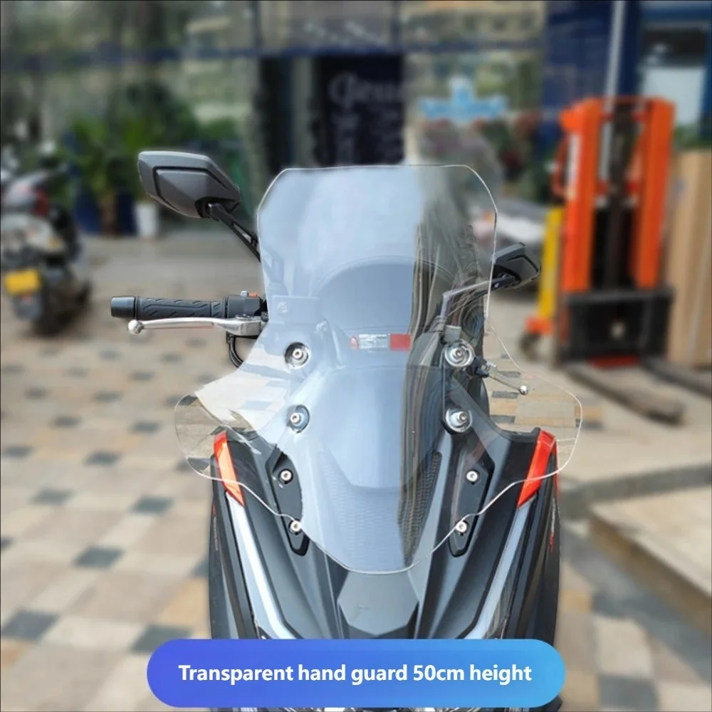 For Kymco Xciting S350 Enlarged Widened Windshield With Hand Guards Front Wind Glass Modified Parts