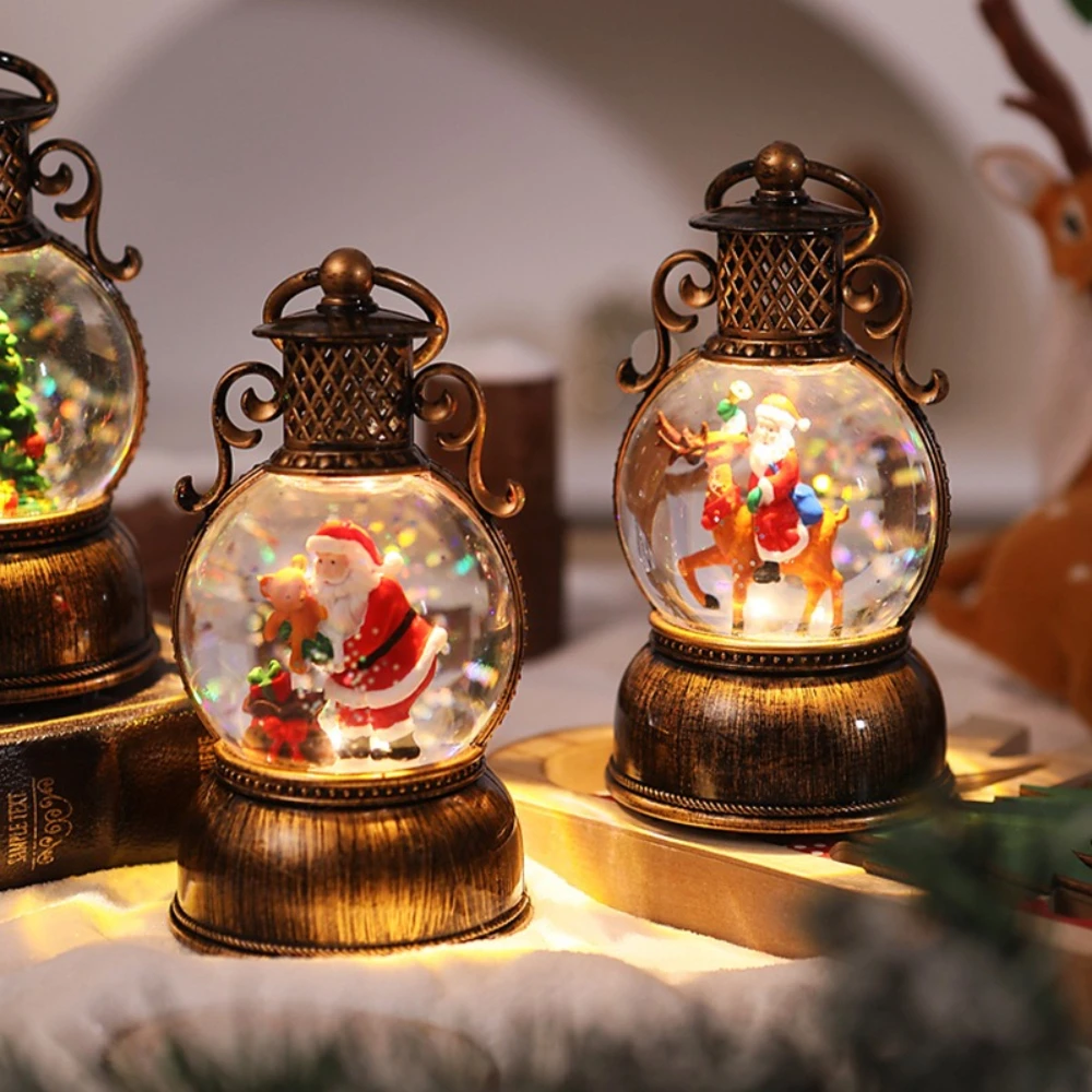 

Musical Snow Globe Lantern Lighted USB/Battery Operated Singing Water Glittering Lantern Snow Globes Christmas Decoration