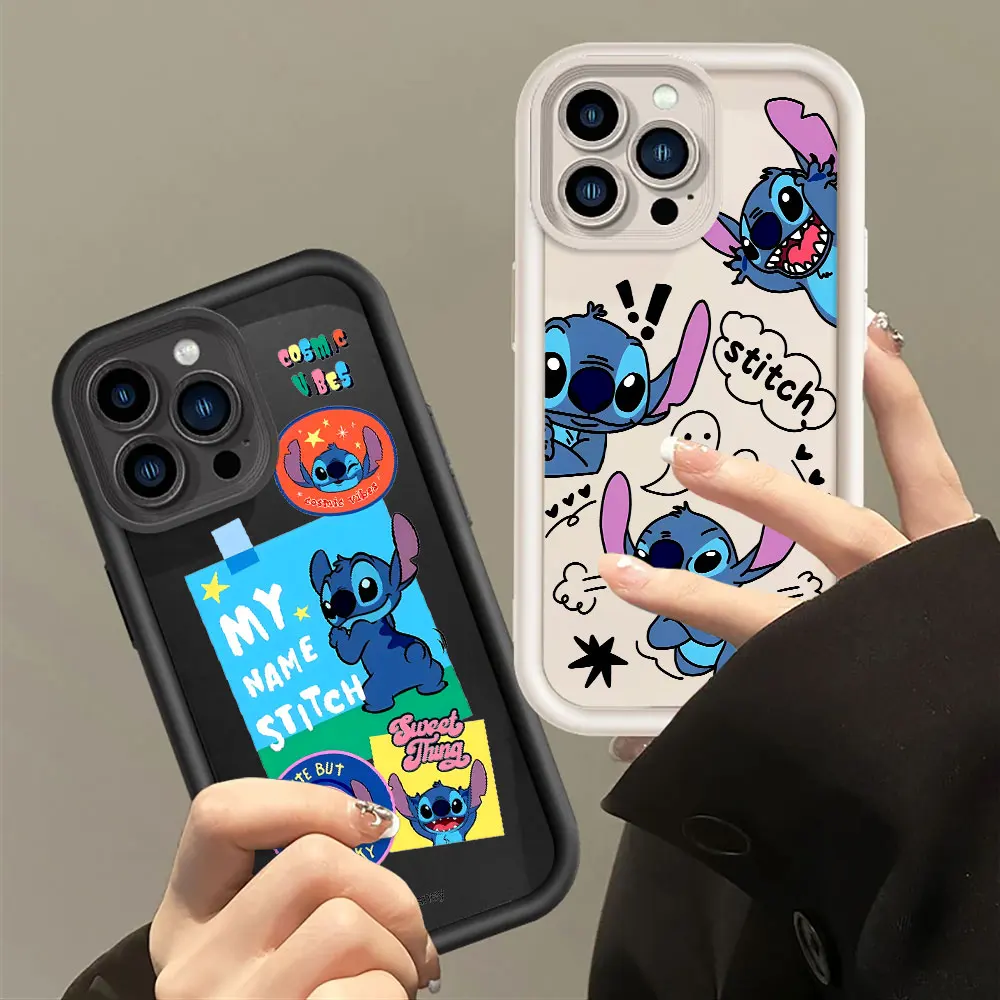 Cases Disney Stitch Case for Apple iPhone XS Max 14 Plus XR 12 Pro 15ProMax 11 Pro 8 7 SE 13 Mini 12 Mini Silicone Soft Cover