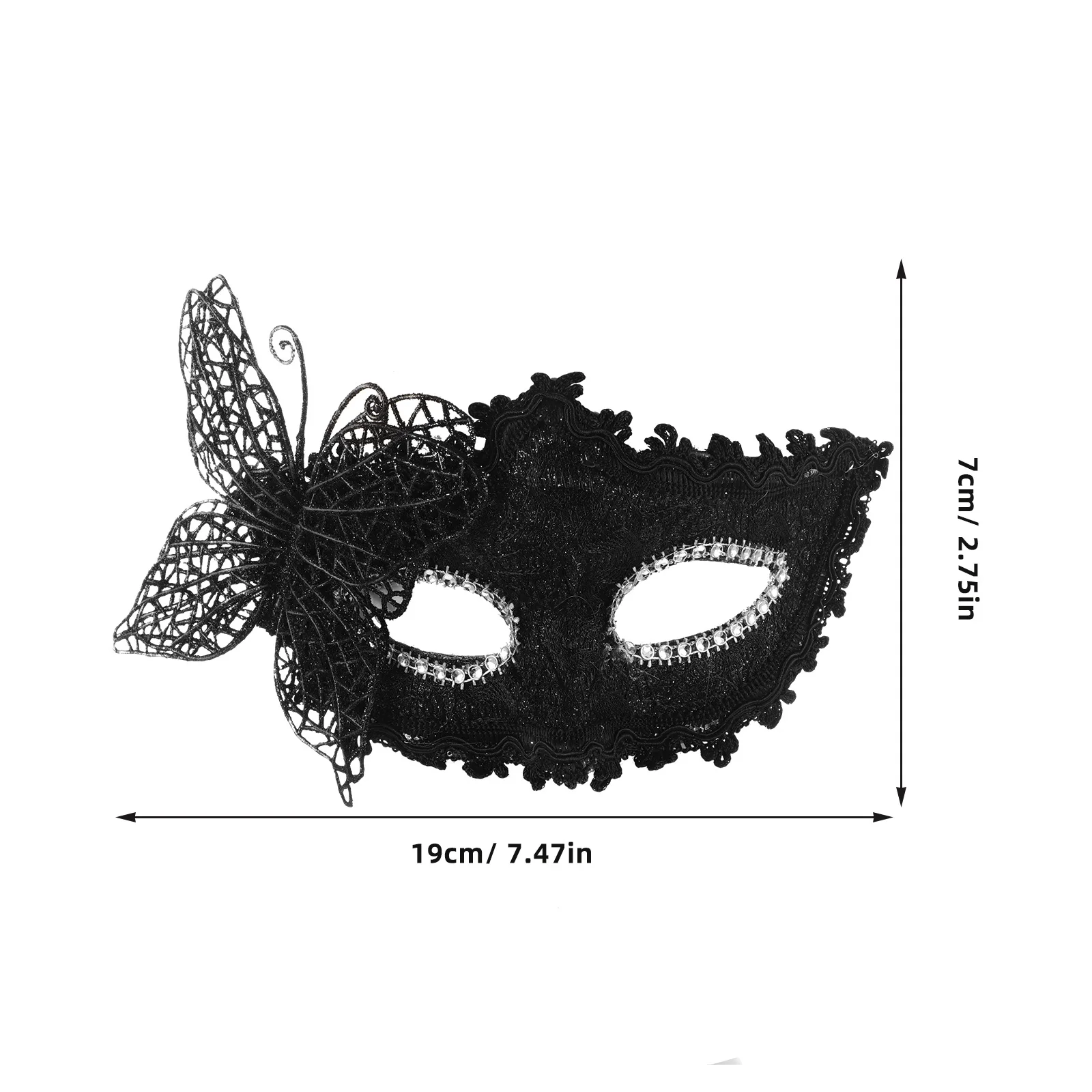 Venetian Masquerade Half Face Costume Mask Lightweight Elastic Band Halloween Party Mask for Women