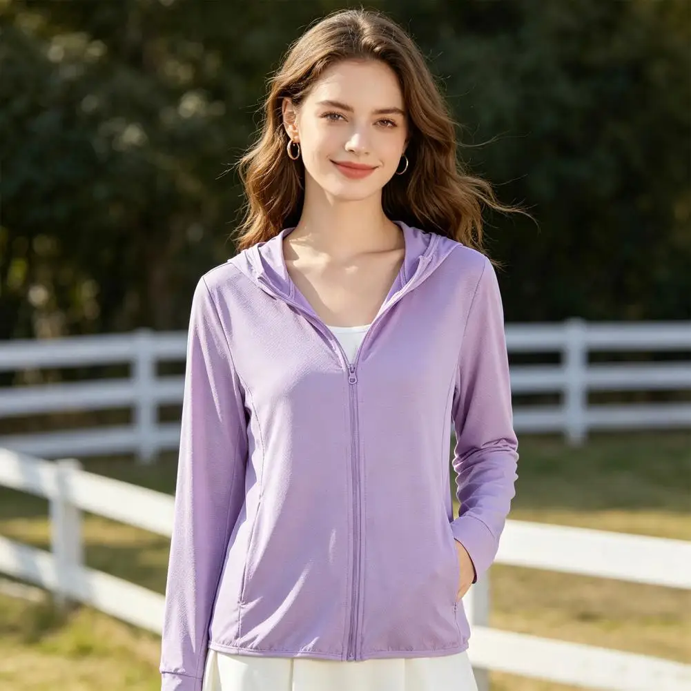 

Unisex Sun Protection Jacket Hooded Long Sleeve 360-Degree Anti-UV Coat Lightweight Breathable Mesh Fabric Outdoor Summer Coat