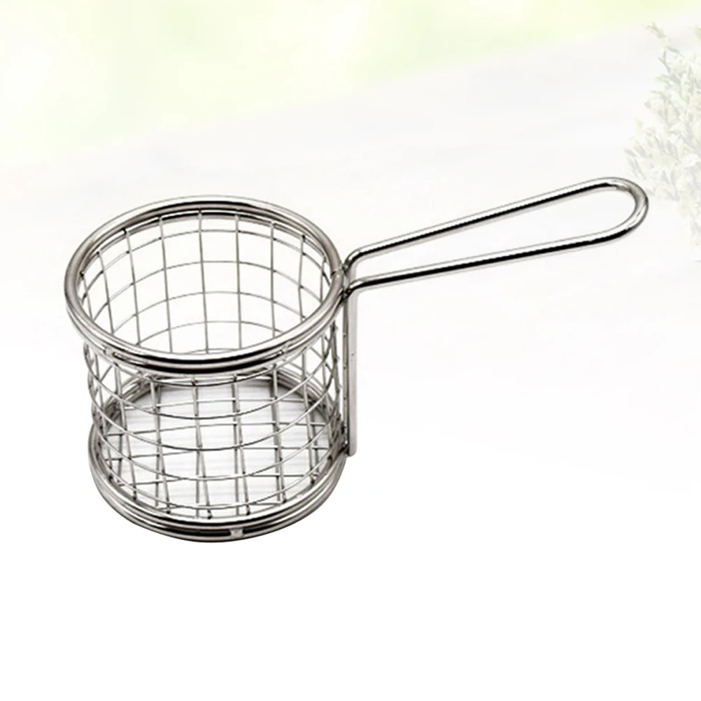 

Stainless Steel Fry Basket Handle Kitchen Gadget Ideal Home Restaurant Hotel Easy Clean Dishwasher Friendly Fried Food