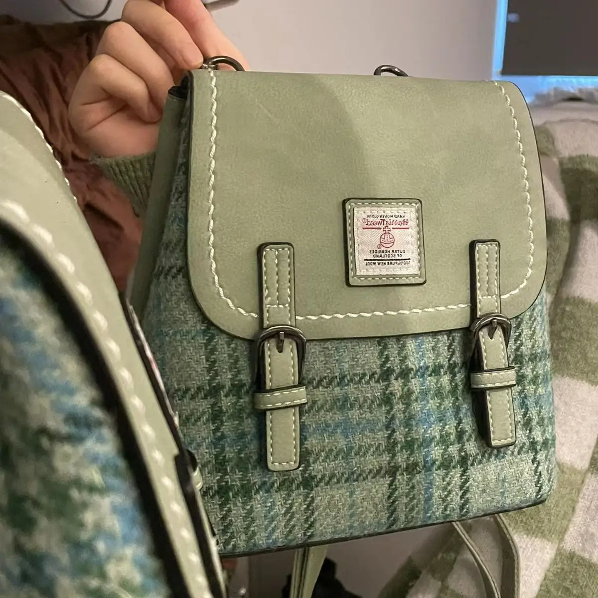 

New Winter Women's Bag Fashion Vintage Tweed Plaid Backpack Teen Girls Cute Backpack Travel Backpack College Students Schoolbag