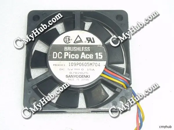 For SANYO DENKI 109P0605M704 DC5V 0.15A 6015 6CM 60mm 60x60x15mm 3Pin 3Wire Cooling Fan 109P0605M704