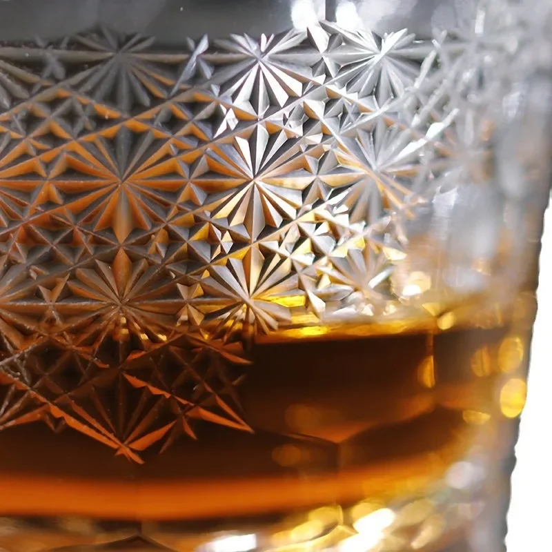 كأس النبيذ المنحوت من زجاج الويسكي، كوب ريوي مقطوع على الثلج، صندوق هدايا أدوات النبيذ #5