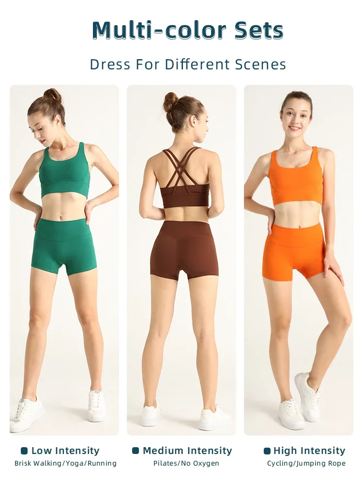 الصيف 2 قطعة سلس اليوغا تنفس اللياقة البدنية مجموعة الصدرية المحاصيل الأعلى تجريب طماق الرياضية الإناث الرياضة البدلة اليوغا الجري 👚 #5