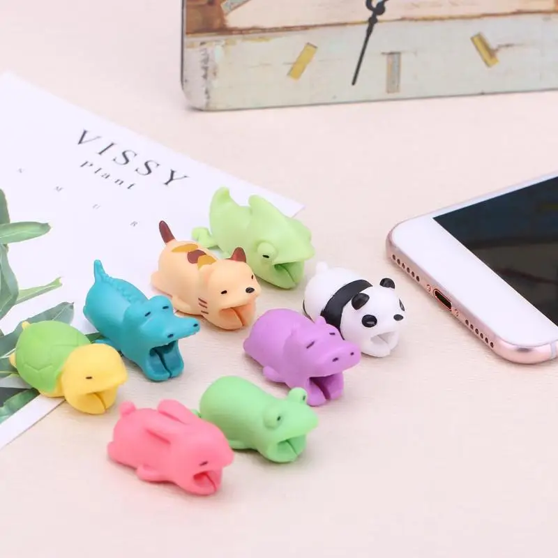 1Pc Cartoon Animal Cable Protector Cord Wire Protection Mini Cover Charging Cable Winder High Quality Protector for Usb c