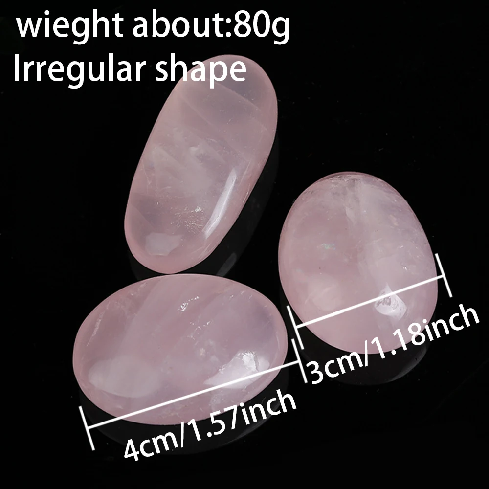 Natural Rose Quartz Polishing Geometry Irregular Ellipse Shape Pink Crystal Decompression Massage Toys Home Decor Stone Crafts