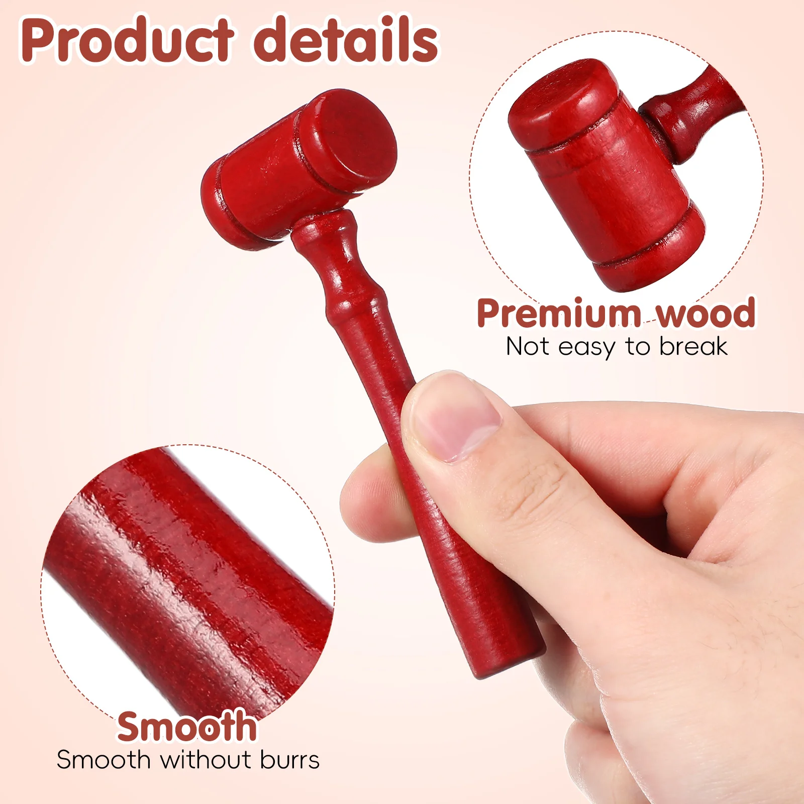 لعبة أطفال مطرقة خشبية صغيرة المطرقة العدالة الصوت اللعب مجموعة لعب الأدوار الدعائم لعبة تعليمية للبنين بنات الفصول الدراسية متعة هدية