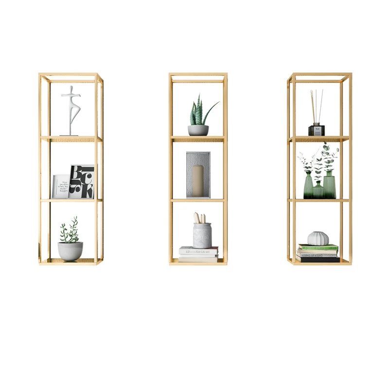 

#@Minimalist Modern Metal Wall Bookshelf Storage Rack Wall-Mounted Living Room Rack Single Tier Multifunction Display Cabinet