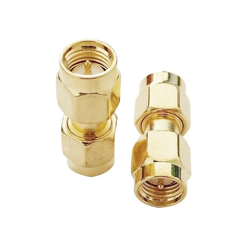 

【BRAND NEW】SMA Male To Male Straight RF Coaxial Adapter SMA Male Inner Screw Inner SMA-Jj All Copper Gold Plated