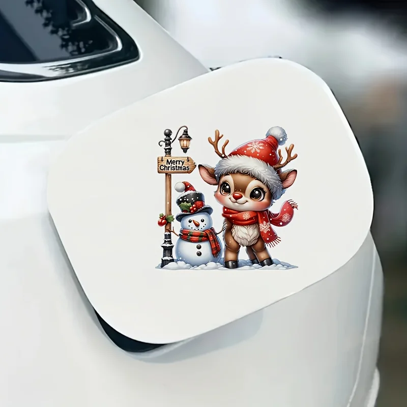 1PC Weihnachten Yeti & Rentier Vinyl Aufkleber - 6 Zoll Oberflächenaufkleber,