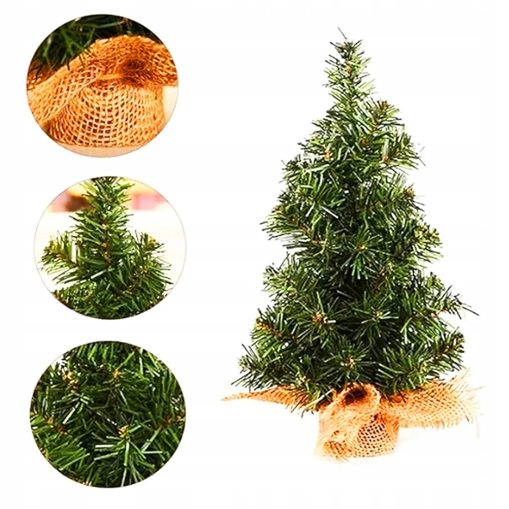 Kunstkerstboom Grenen Groen-Jute Basis 30cm Kerstdecoratie