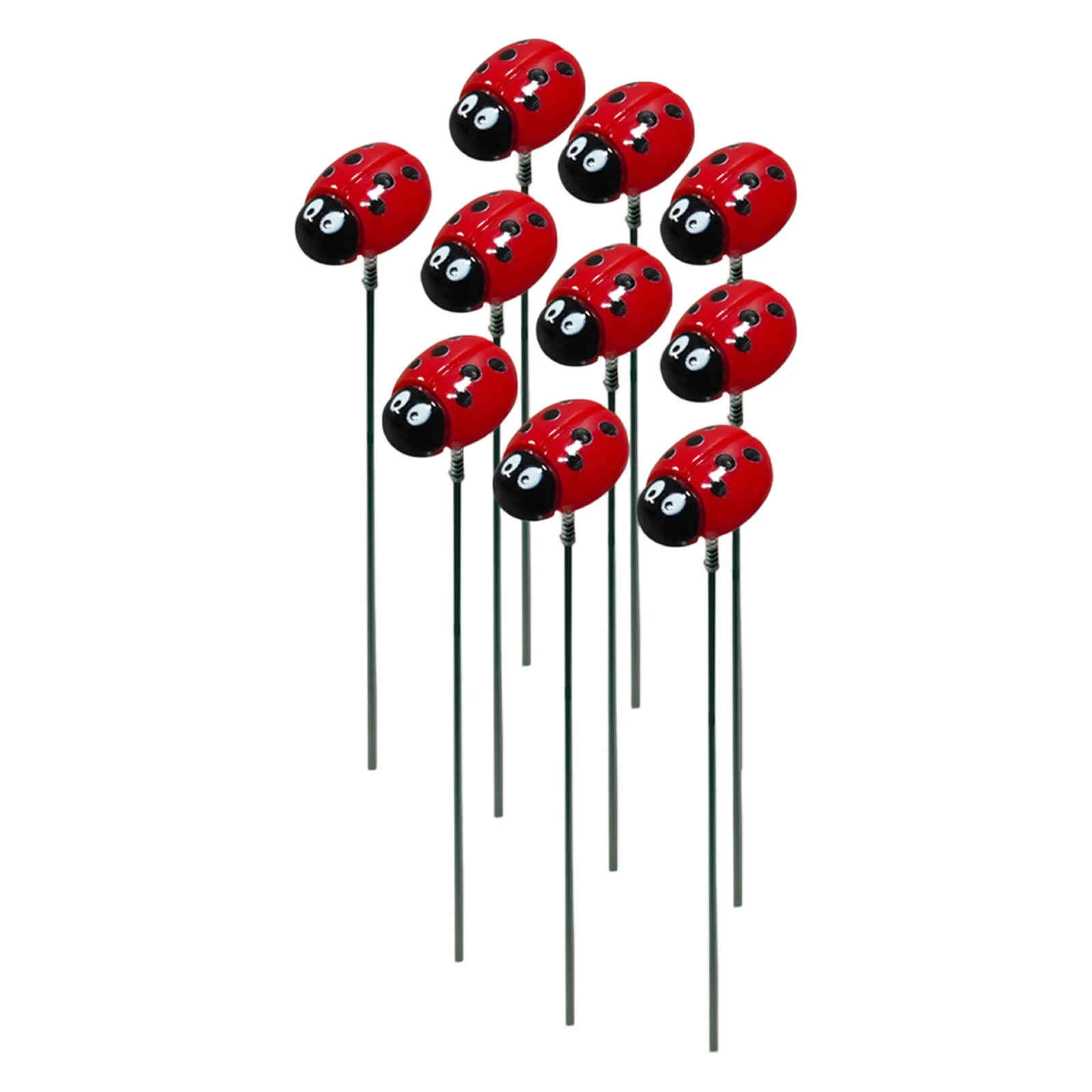 10pcs Ladybugs Design Outdoor Garden Stakes Courtyard Sign with Small Insects Lawn Stakes Ornaments for Flower Beds view 6