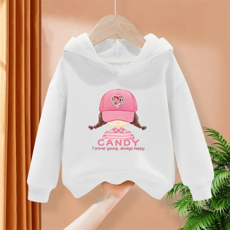 

Cute Fairy Pattern Printed Cartoon Character Children's Hoodie for Street Travel Warm Hoodie Kids Clothes Girls Hoodie