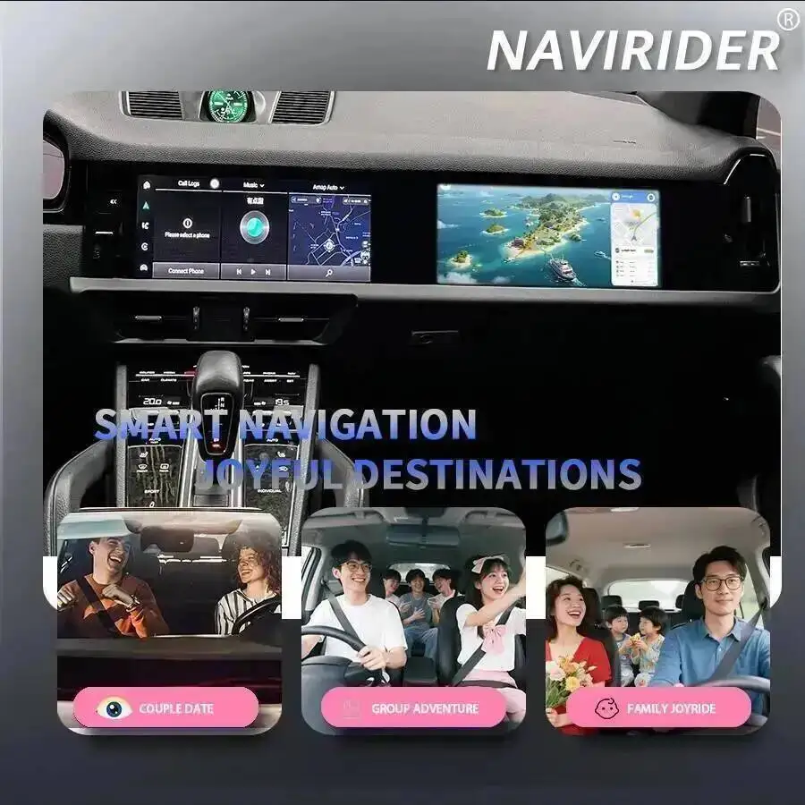 12.3+12.3Inch Navi Multimedia video Player Interactive For Porsche Cayenne 2018-2024 Bluetooth Head Unit  GPS carplay Car Radio