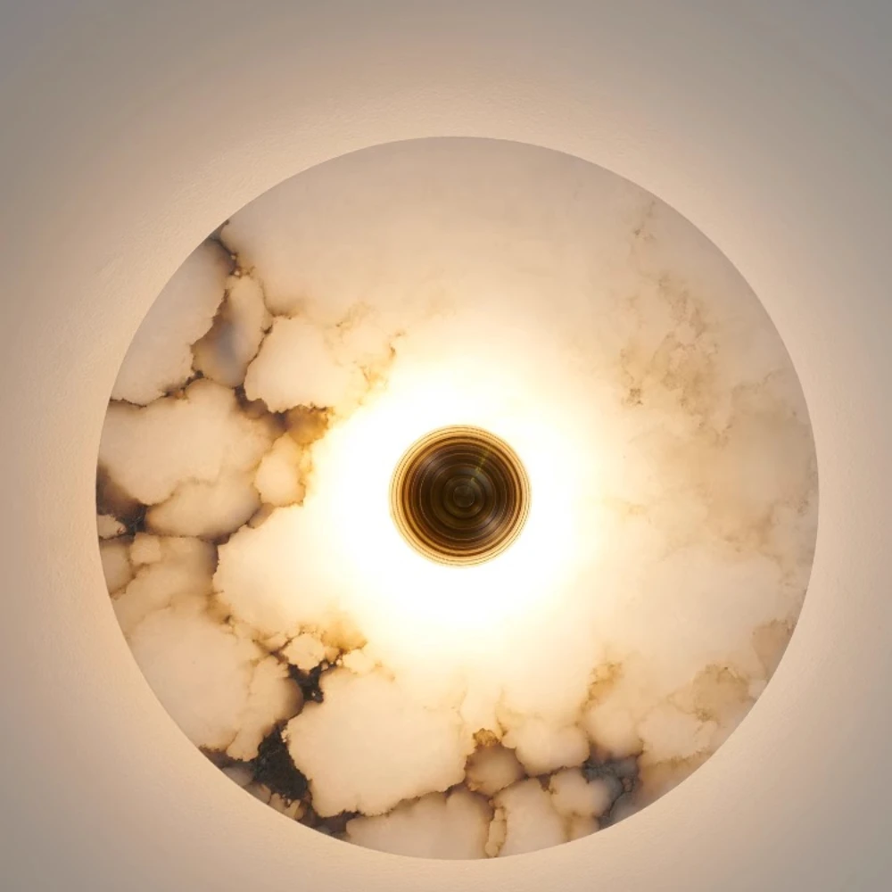 Wall Lamp Natural Alabaster Marble Modern Creative Wall Light Bedside Aisle Sconce For Living Room Bedroom Hall Home Decor LED