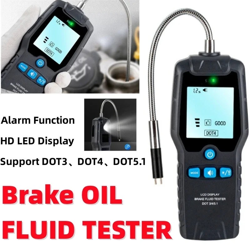 Car Brake Fluid Tester With LED Display Engine Oil  Moisture Content Tester Brake Fluid Analyzer Tool