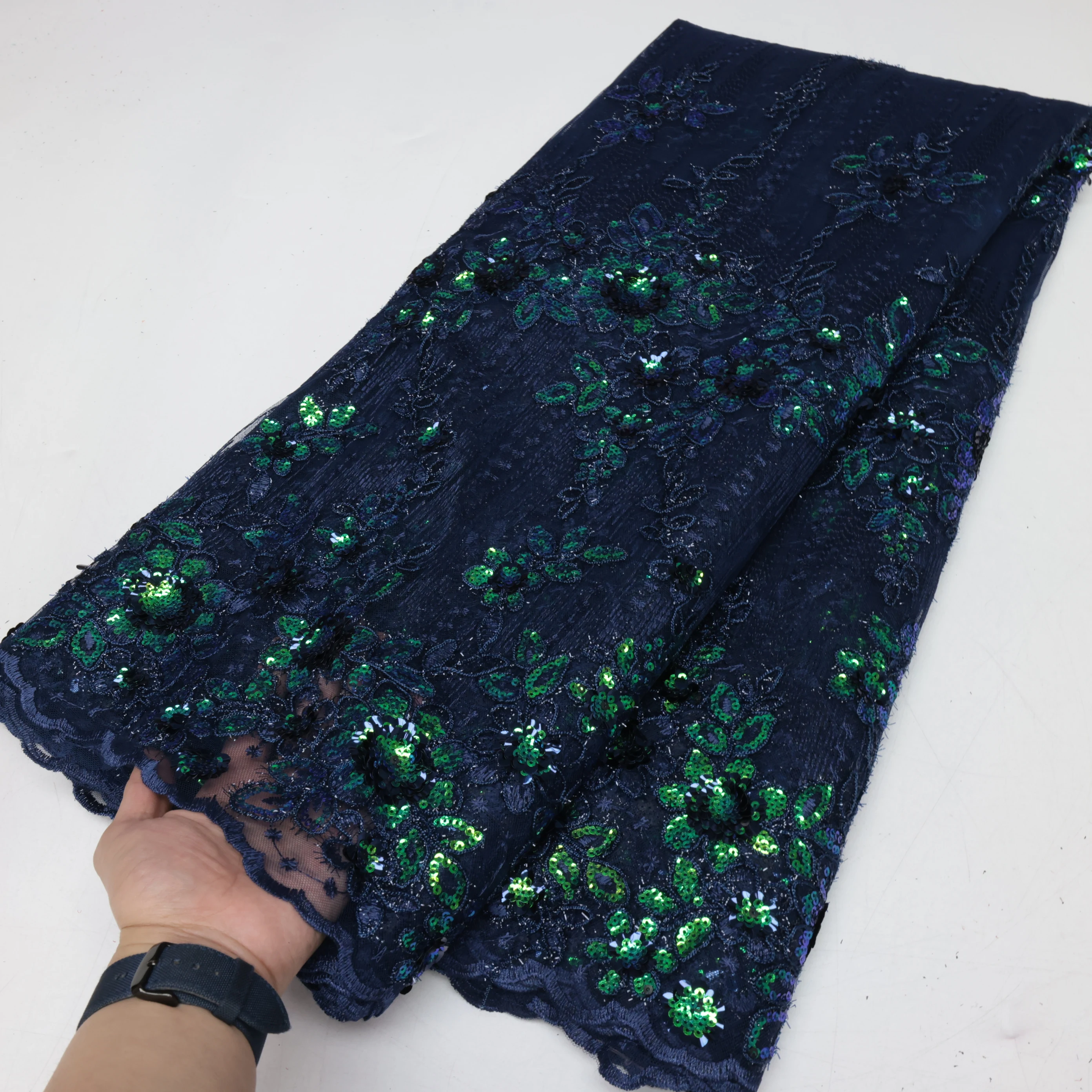 

Hot Sale French Guipure Cord Lace Fabric 2025 High Quality African Sequins Embroidery Lace Fabric Nigerian For Bridal Party Dres