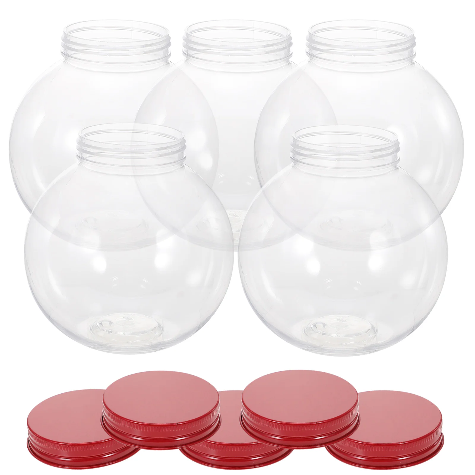 5 Pcs Christmas Candy Jar Transparent Bottle Juice Bottles Container The Pet Party Supplies