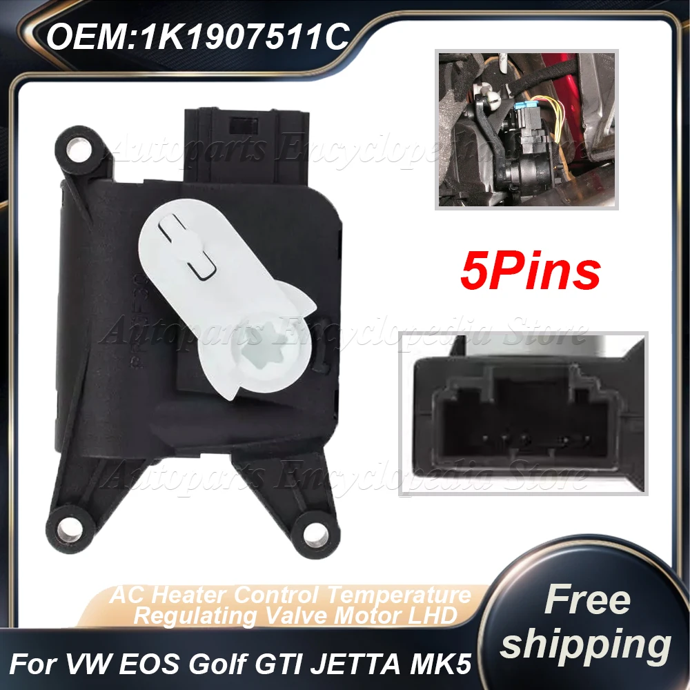 

1K1907511C For Audi A3 Q3 TT AC Heater Control Temperature Regulating Valve Motor LHD For VW EOS Golf GTI JETTA MK5 MK6 Toran