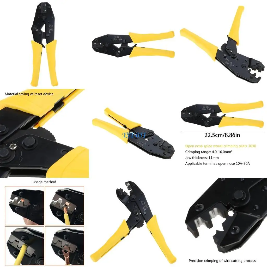 

E15A Crimping Tool High-carbon Steel Crimping Plier 10-30A Crimper 4-10mm² Crimp Tool