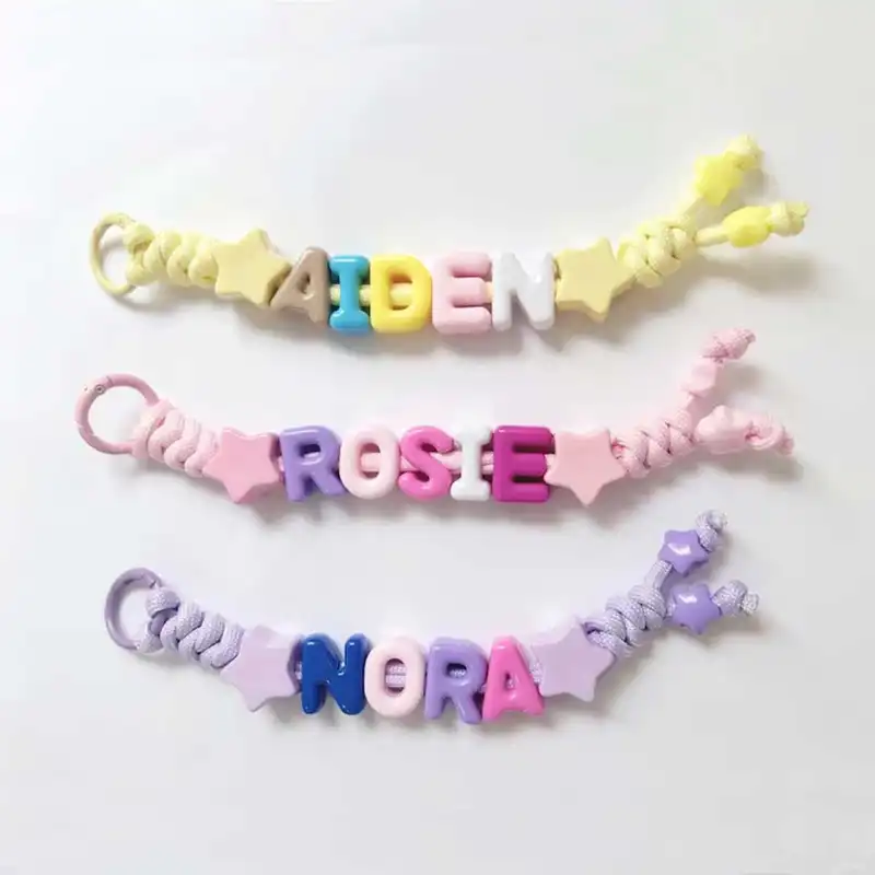 Personalized Hand-Woven Keychain | Acrylic Star Accent | Custom Handmade Gift | Backpack Charm | Birthday Gift | Back-to-School - Image 3