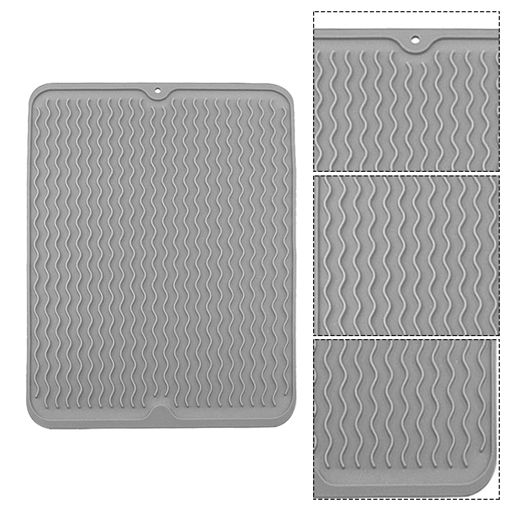 

Silicone Drying 60X40Cm Heat Resistant Lightweight Dish Draining For Counter Sink Protector Kitchen Mat Non-Slip Easy