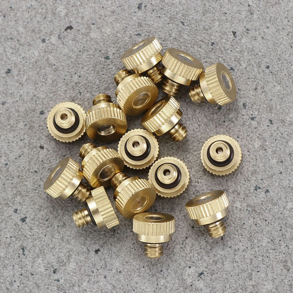 

20 PCS Nozzle Misting Sprayer for Hose Water High Pressure Wooden Brass Atomizing Mister