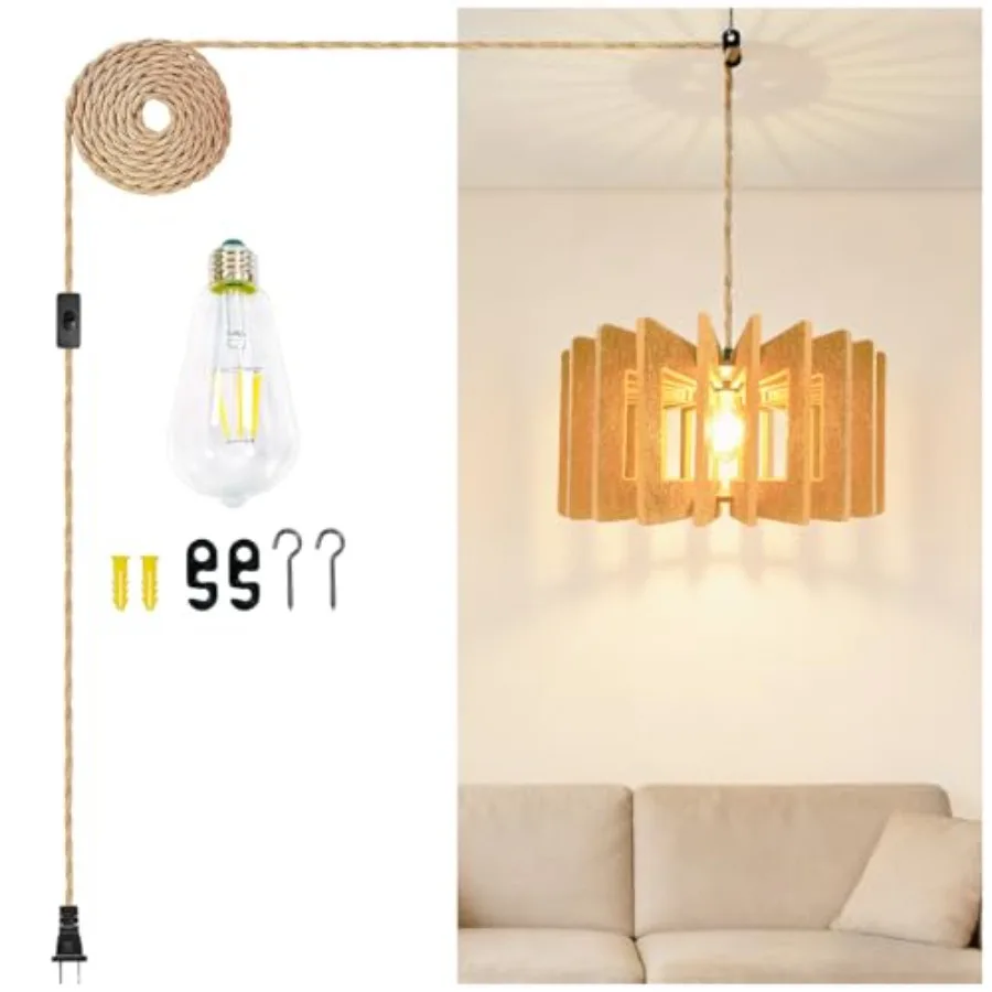 

Large Felt Pendant Lights 18.7" x 9" Odorless Ambient Plug in Hanging Lamps Stable Modern Chandelier Lighting with Long Cord Ac