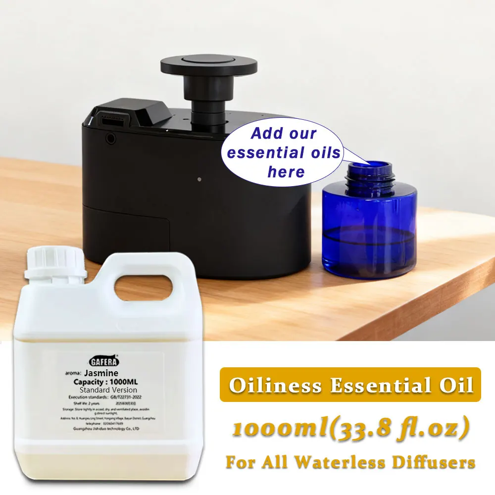

GAFERA 1000ml(33.8 fl.oz) Jasmine/Hilton Essential Oils - For All Waterless Diffuser, Hotel Diffuser Replenish Aromatherapy Oil