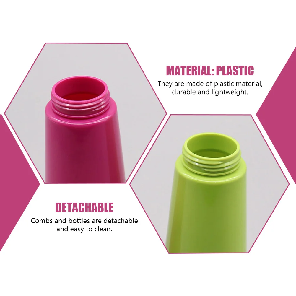 

6pcs Hair Dye Comb Root Touch Up Hair Dye Comb Bottle Tool For Home Salon Use Barber Coloring Applicator Bottle