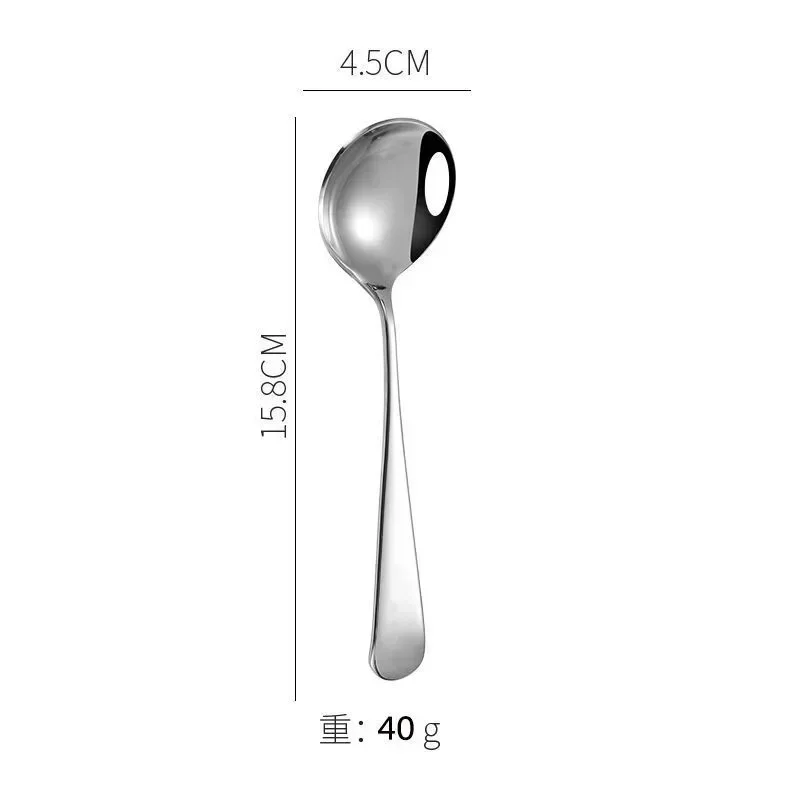 17.2cm*4.6cm Stainless Steel Coffee Spoons Round Head Home Tea Ice Cream Dessert Spoon Dinner Tableware Kitchen Accessories