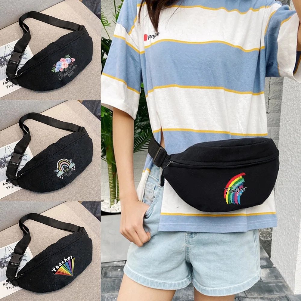 Chest Bags Women Waist Packs Fashion Backpack Gym Sports Bag Organizer Wallet Shoulder Crossbody Bags Teacher Printing Mini Bags