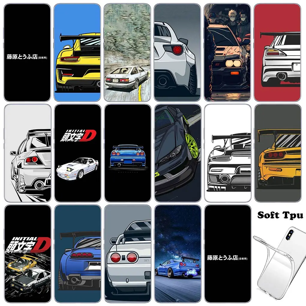 Initial D AE86 Car Taillights Phone Cover Case for Motorola Moto G04 G71 G73 G32 G34 G52 G8 G7 G9 G24 Power One Fusion Plus