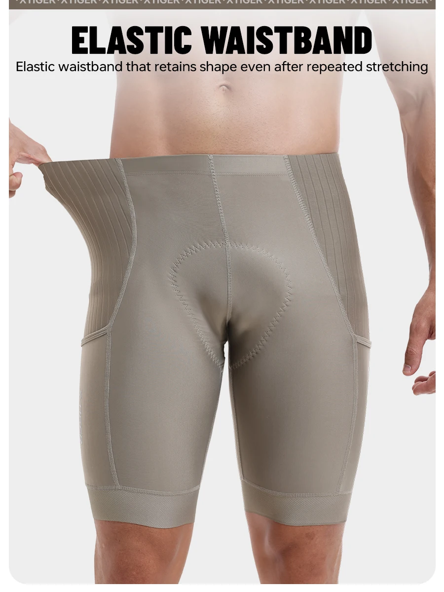 X-TIGER Herren-Radshorts, atmungsaktiv, schmal geschnitten, Rennradshorts, stoßdämpfend, mit Schwammeinlage, Sommer-Shorts für Langstreckenfahrten – Detail 9