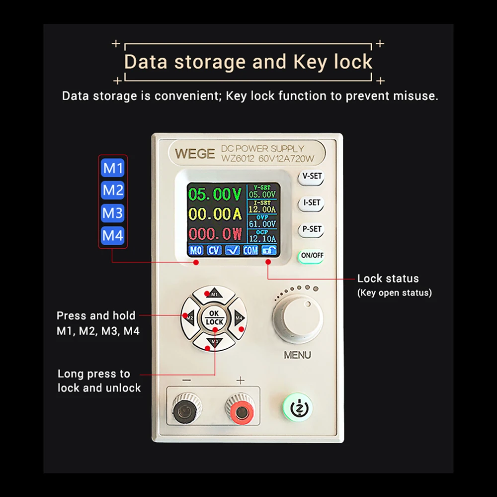 

WZ6012 Power Supply DC Regulated Power Module High-power Adjustable Digital Controlled Step-down Constant Voltage Current 60