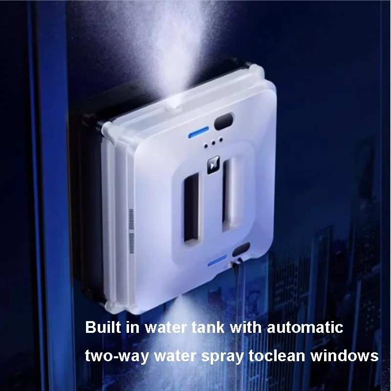 Robot Window Cleaner With Sprayer Home Appliance Smart Remote Controls Square High Suction For Window Wall Washing Water Spray