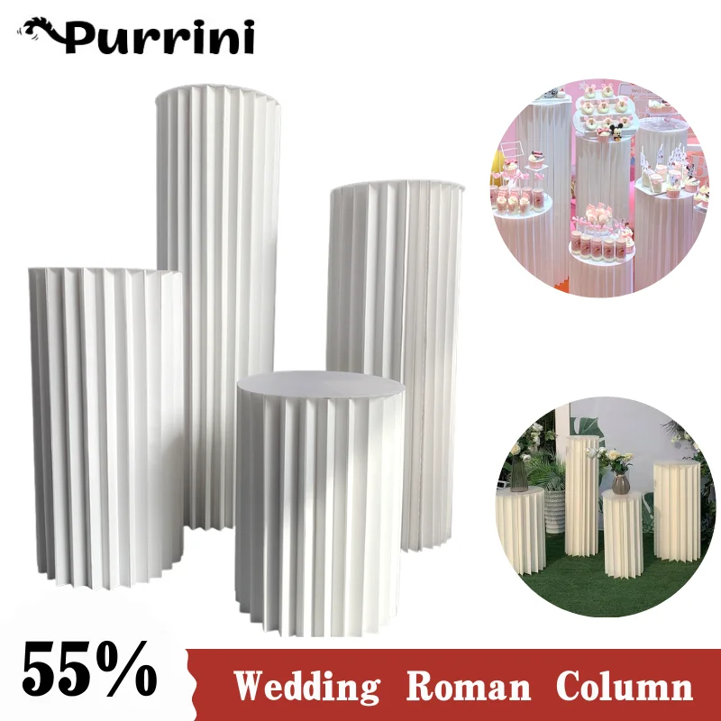 

3pcs/4pcs Wedding Decoration Roman Column Folding Column Banquet Stage Decoration Origami Column Cake Dessert Party Decoration