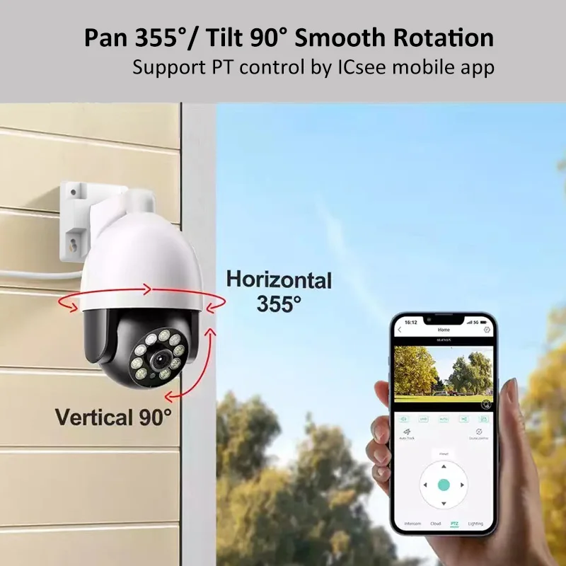 Aplicación. IP PRO o EseeCloud a todo Color 8CH 8MP 4K POE NVR KIT sistema de vigilancia IP POE Audio bidireccional domo PTZ cámara de red CCTV