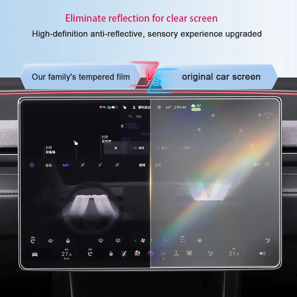 Für Tesla Model Y 2025-2026 Mittelkonsole GPS LCD-Bildschirm Schutzfolie Gehärtetes Glas Film Fingerabdruck- und Kratzresistent – Detail 1