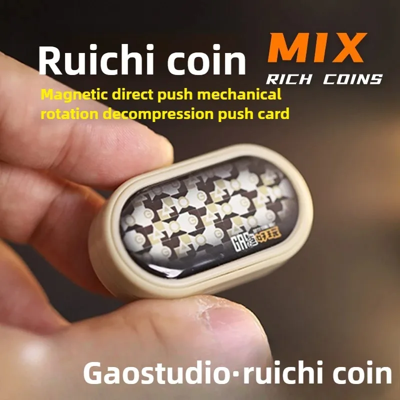 GAO Steamed Cake Studio EDC Rich Coin MIX Direct Push Mechanical Rotating Fingertip Push Card Decompression Toy