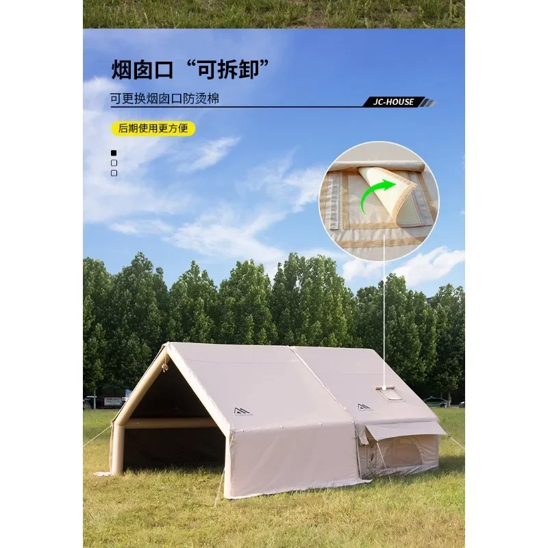 Cotton Inflatable Tent Fishing Camping 6.3 Flat Roof Ridge Tent