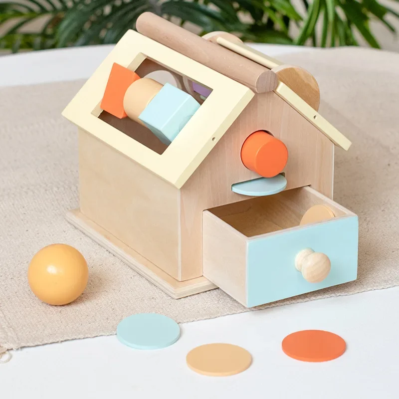 0-3 Intelligenz Entwicklung Holz Spielzeug Montessori Kind Frühe Bildung Farbe Erkenntnis Spielzeug Entleeren Ball Münze Drop Spielzeug Geschenke