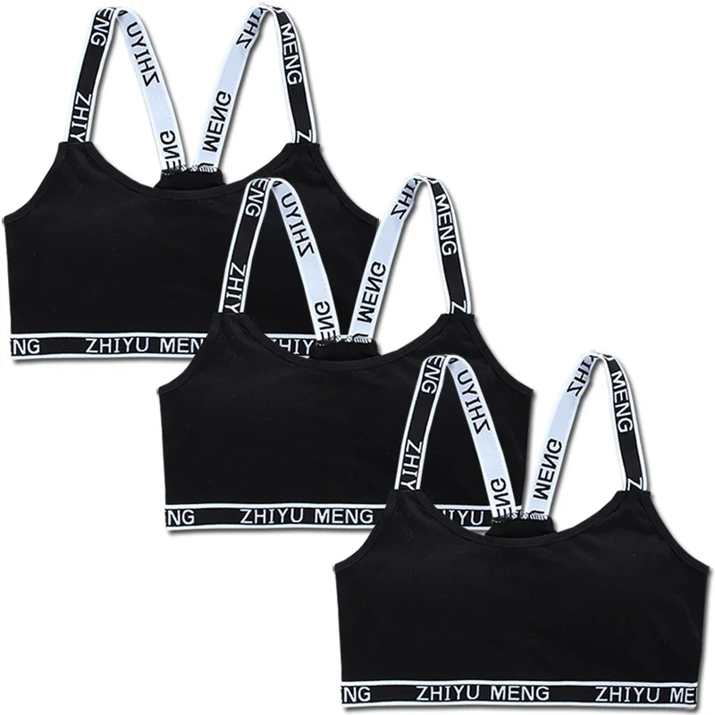 

3PC Baby Bra Kid's Training Bra Baby Bra For Teens Sport Bra Teen's Underwear 8-16Years