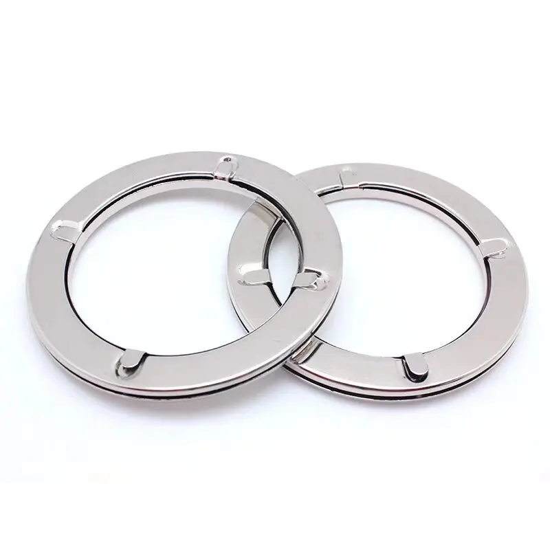 

16 см золотой, серебряный круглый металлический кошелек, люверсы, ручки для кошелька