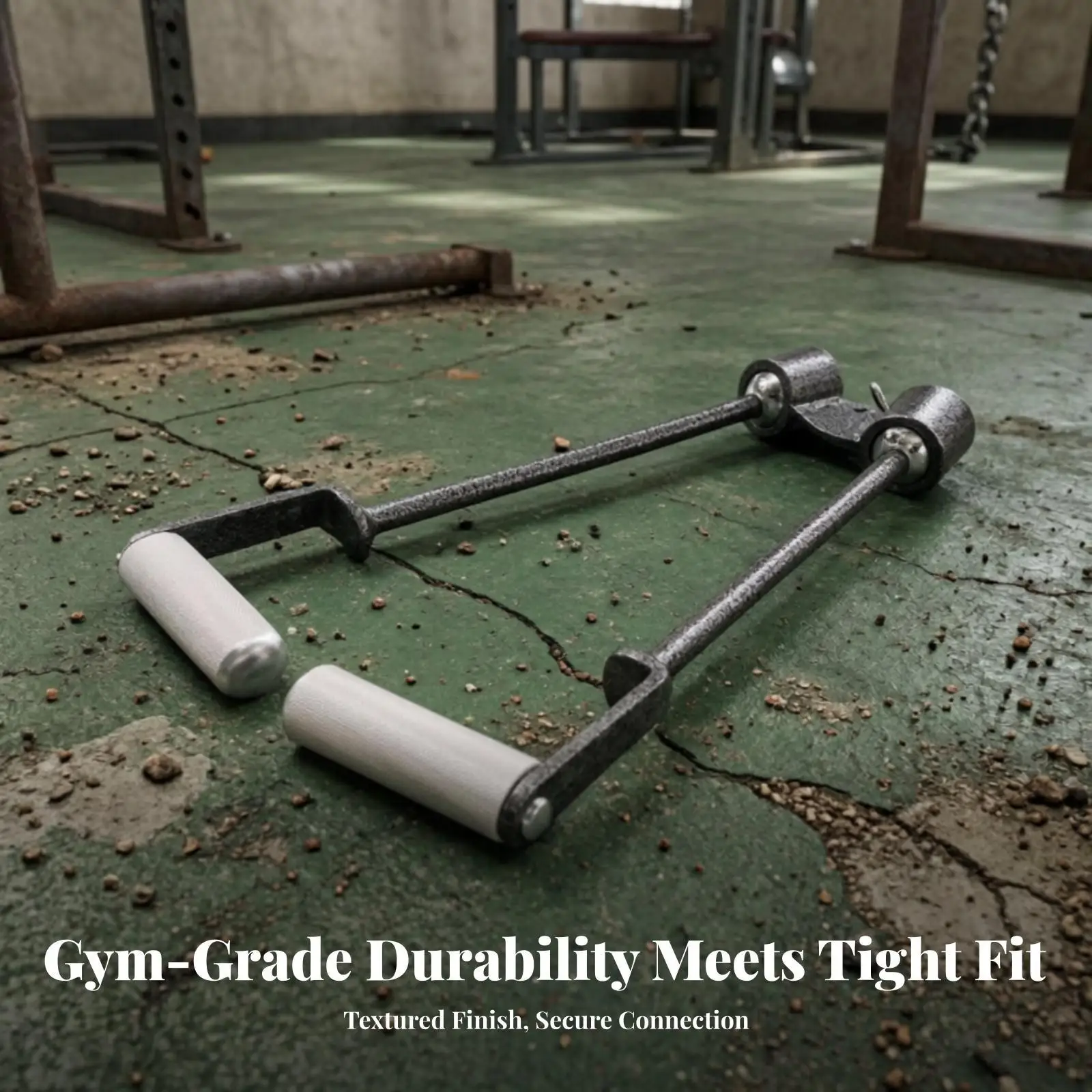 Ergonomic Iron Gym Handlebar for Cable Machine Pulley Attachment Dual Knurled Grip Strength Training